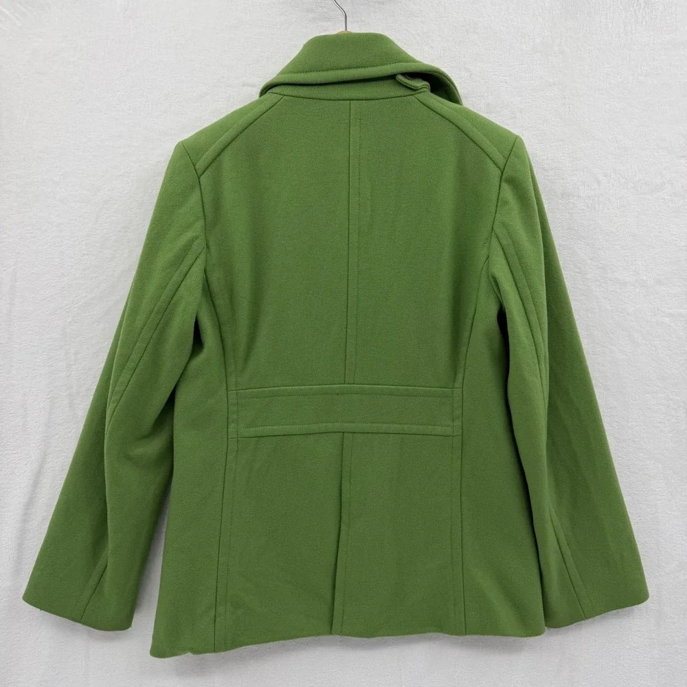 Vintage J. Crew Women's Pea Coat Green XSmall Heritage Prep Wool Old Money - Picture 5 of 11